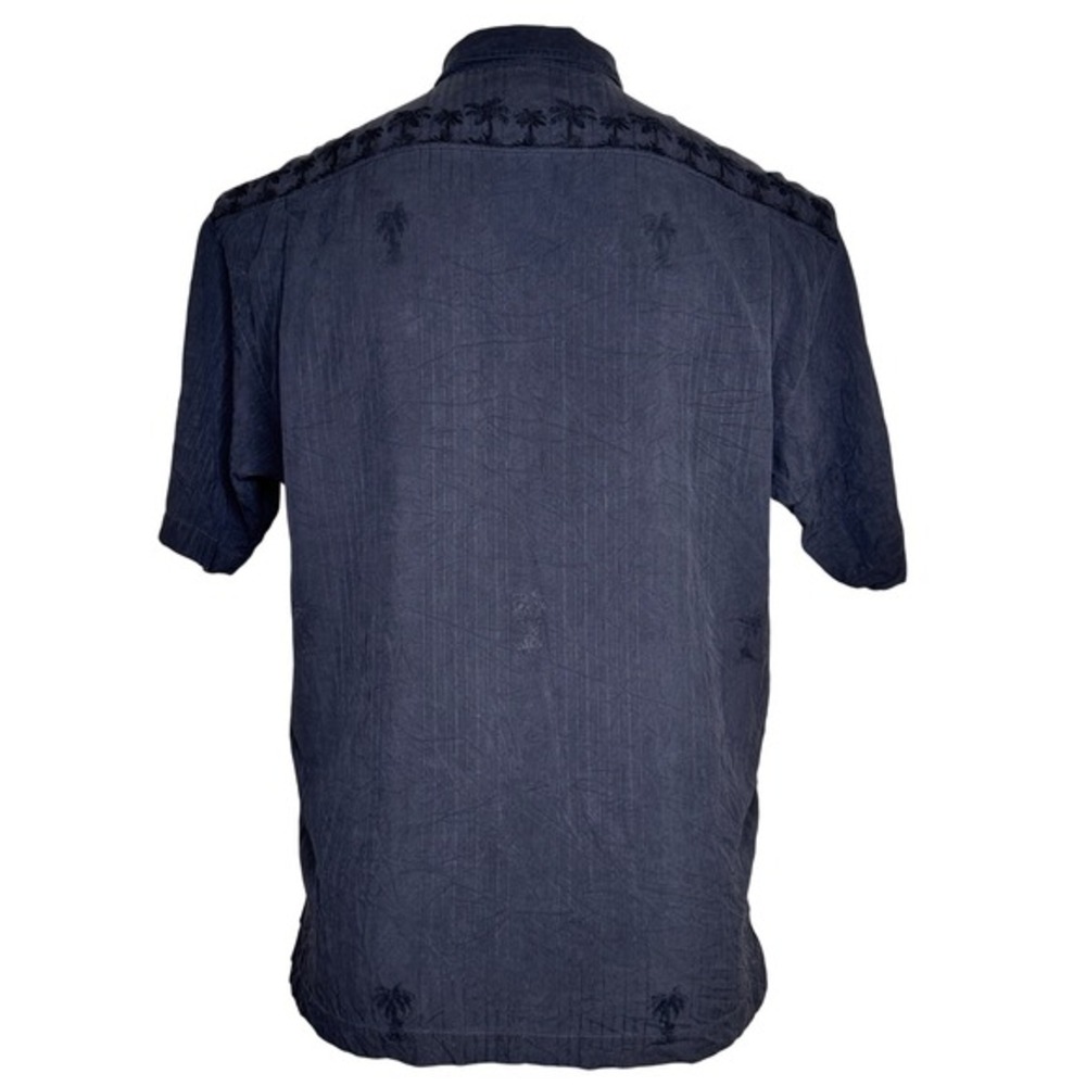 Tommy Bahama Silk Palm Tree Embroidered Men's Large Button Down Vacation Western